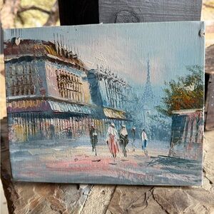 Vintage Oil, Paris City Scene
